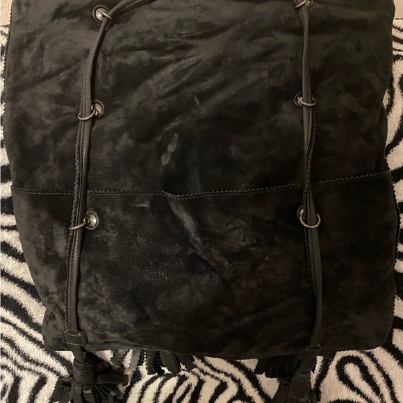 BOTTEGA VENETA Vintage Black Suede And W/ Leather Straps In Excellent Condition - Picture 2 of 11